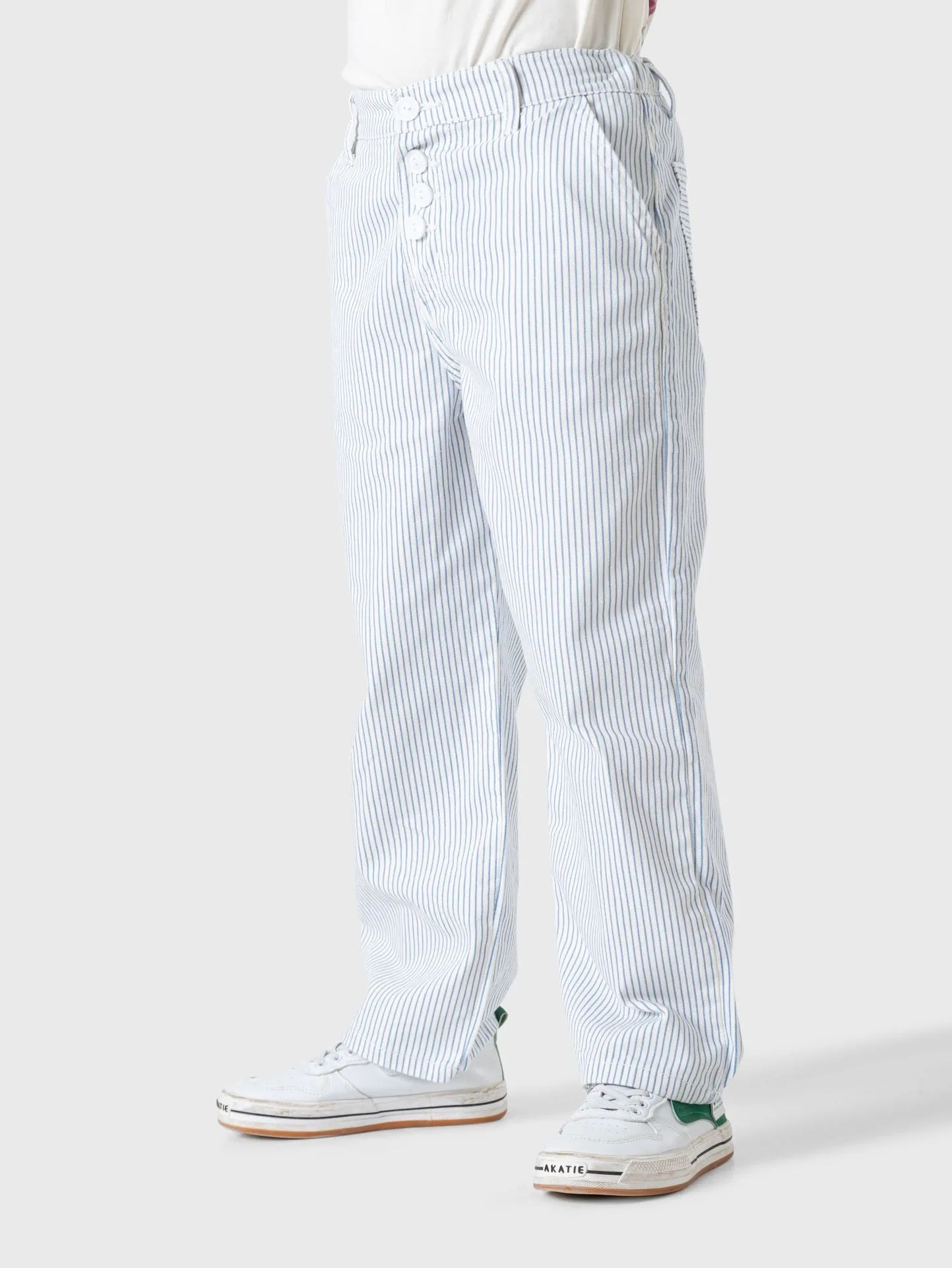 Wide Leg Gabardine Striped
