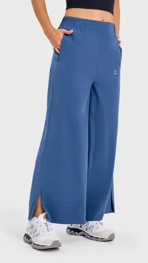 Wide Leg High Waist Super Soft Sports Cropped Pant (Asian Fit)