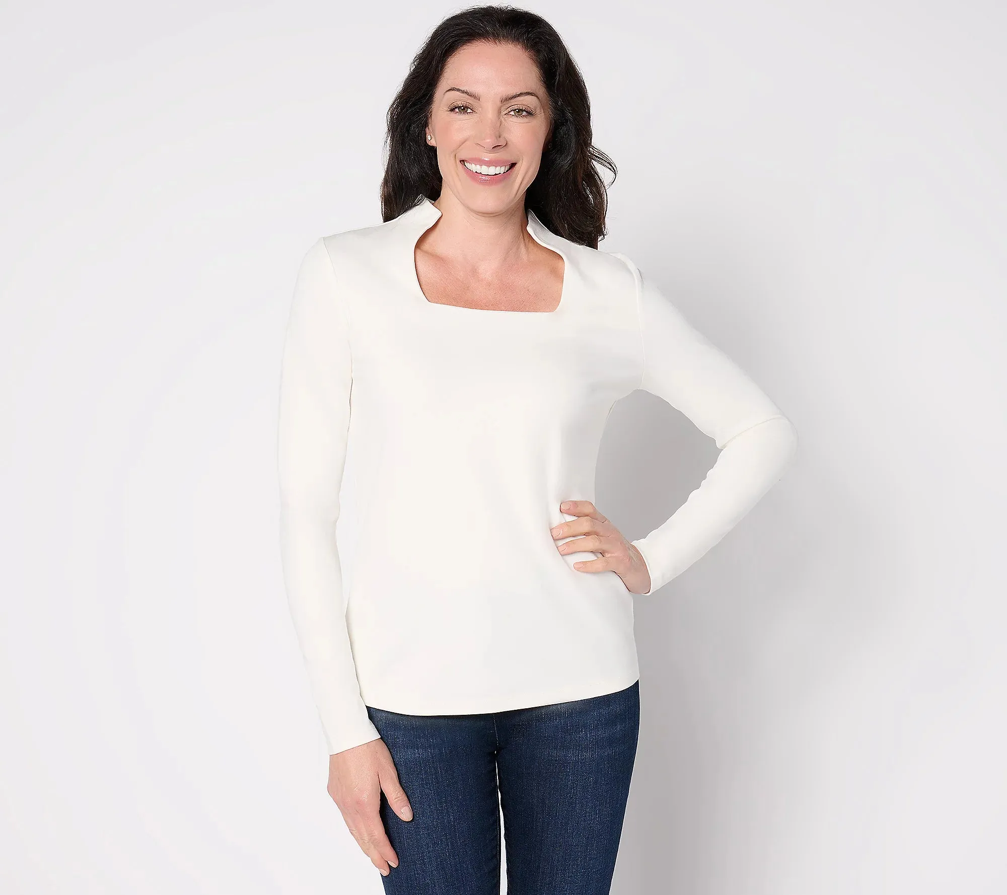Women with Control Luxe Ponte Square Neck Top