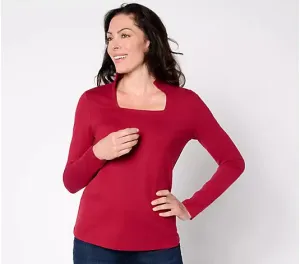 Women with Control Luxe Ponte Square Neck Top