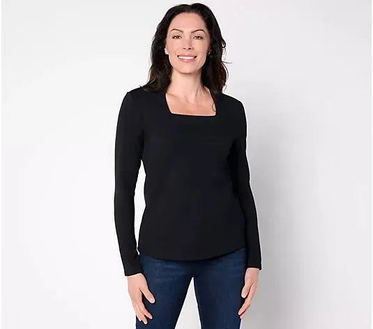 Women with Control Luxe Ponte Square Neck Top