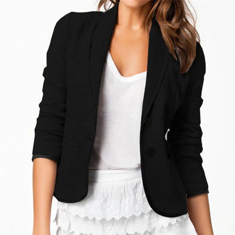 Women's Coats Coats Fashion Long-Sleeve OL Jackets For Girls Coat Slim Solid Cloth Women's Plus Size Jacket Women Autumn