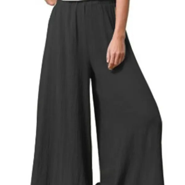 Women's Cotton And Linen Loose Wide-leg Pants Oversized Casual Trousers