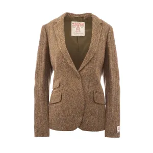 Women's Harris Tweed Iona Jacket  Brown Herringbone