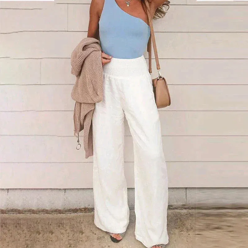 Women's Linen Wide Leg Trousers