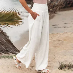 Women's Linen Wide Leg Trousers
