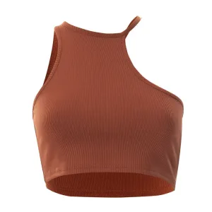 Women's Solid Color Sleeveless One Sided Crop Tops