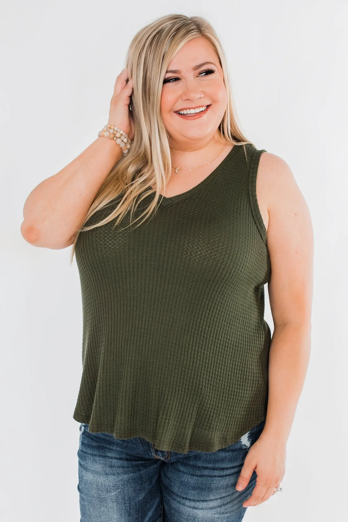 Wouldn't Trade It For Anything Tank Top- Dark Olive