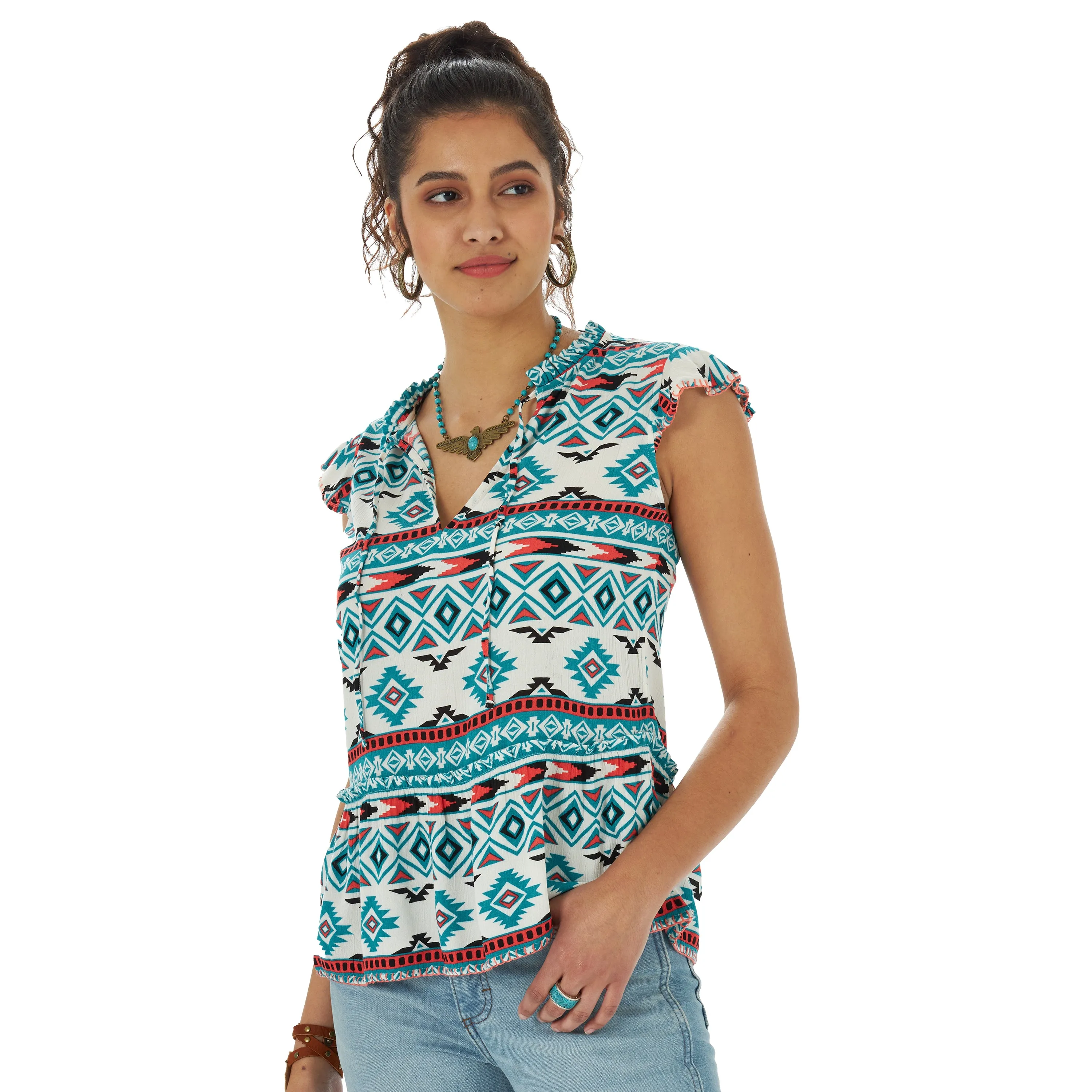 Wrangler USA Ladies Retro Punchy Top - LW5015M