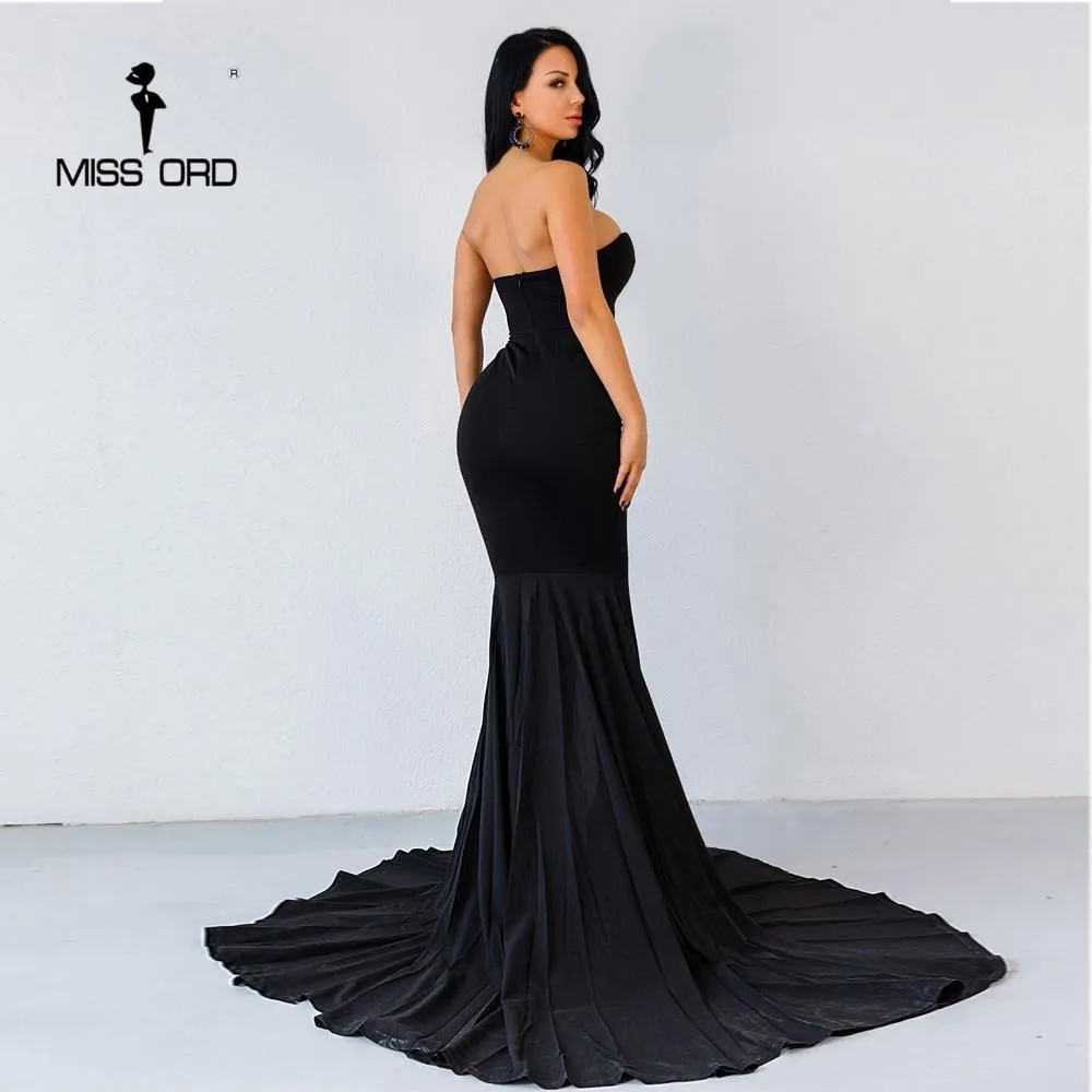 Wrapped Chest Asymmetric Maxi Party Dress