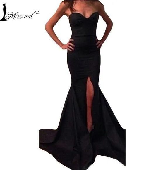 Wrapped Chest Asymmetric Maxi Party Dress