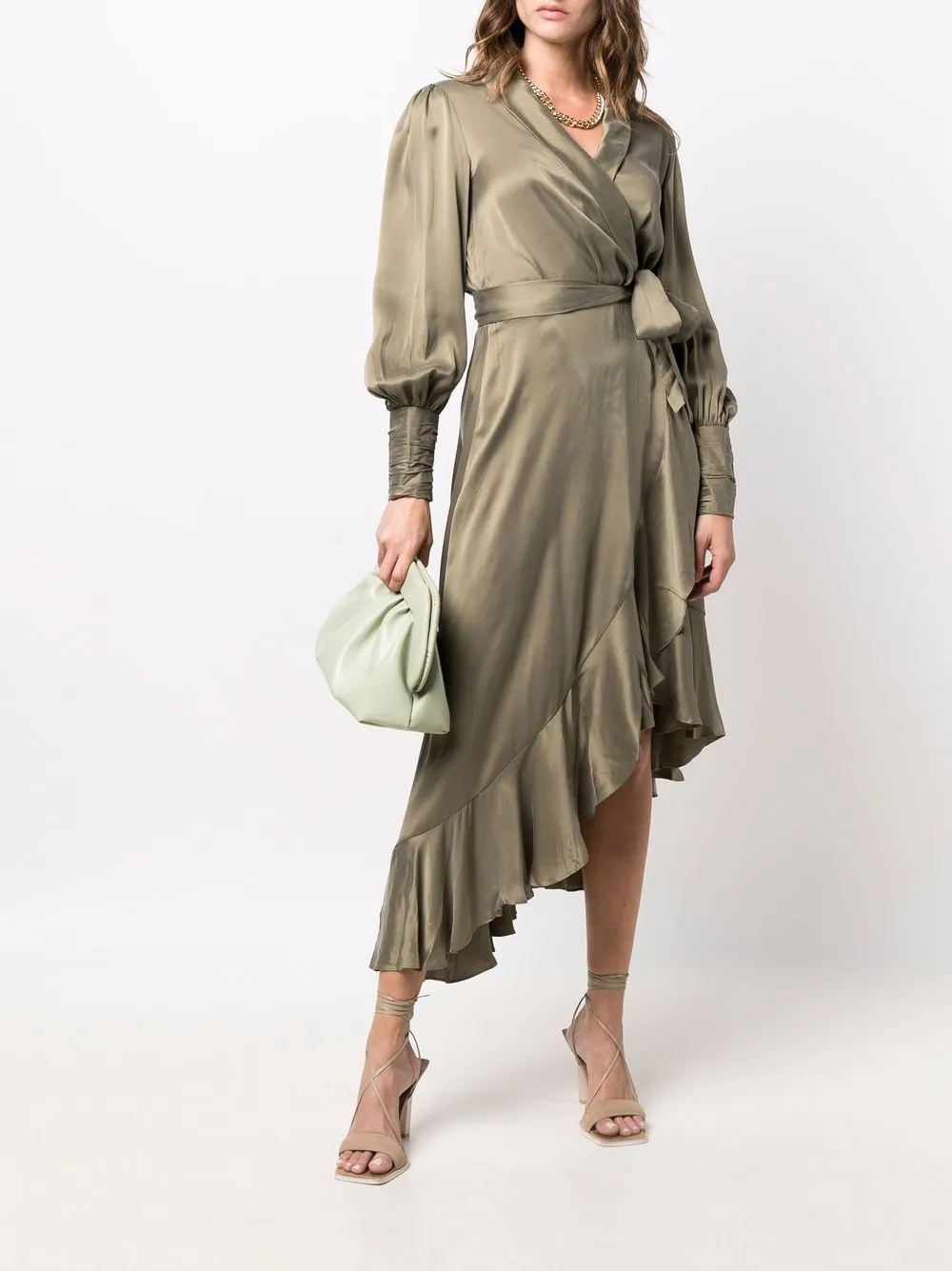 Wrapped midi dress
