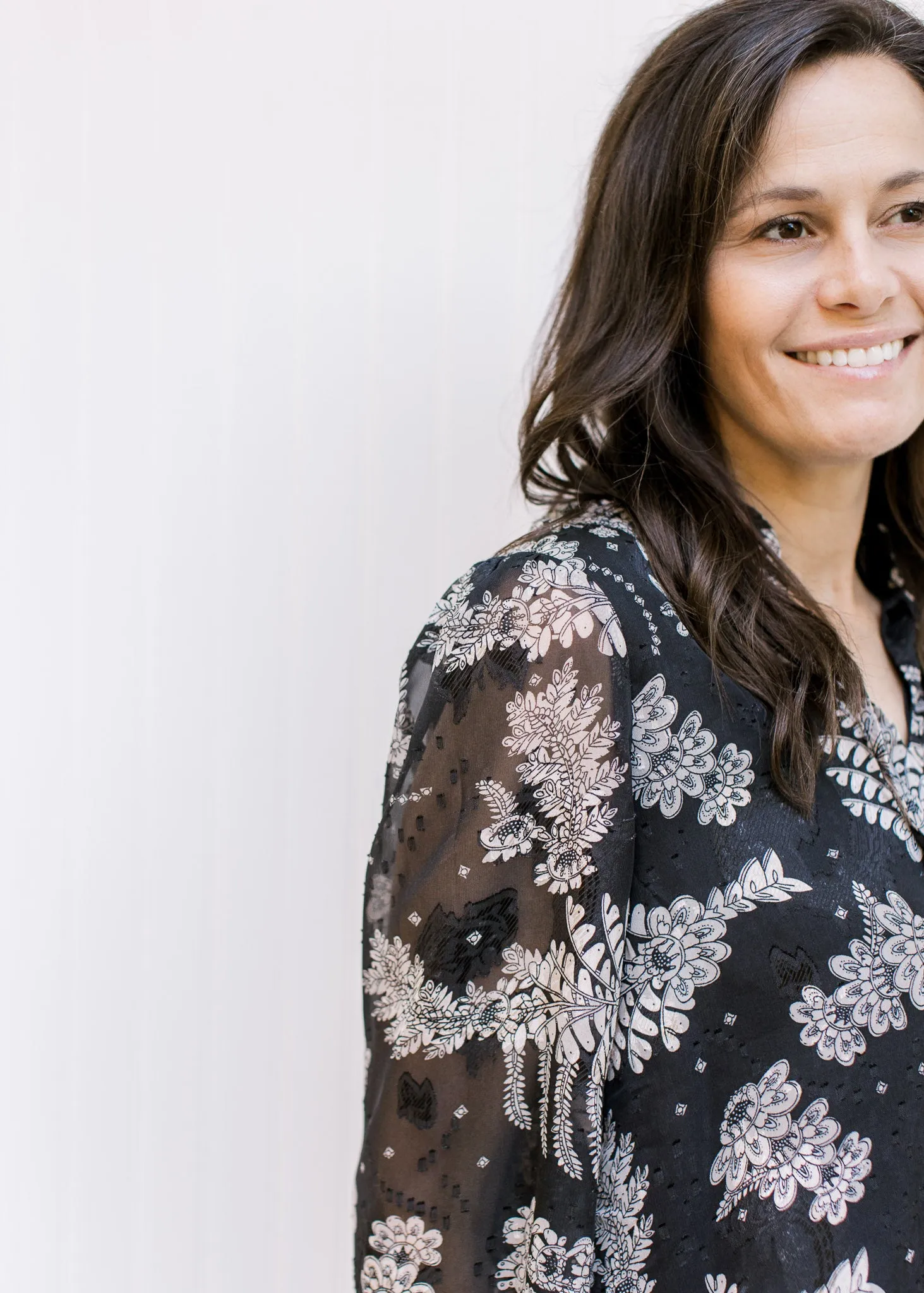 X Floral Glory Black Top