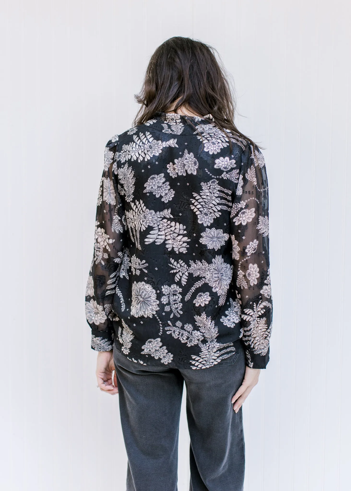 X Floral Glory Black Top