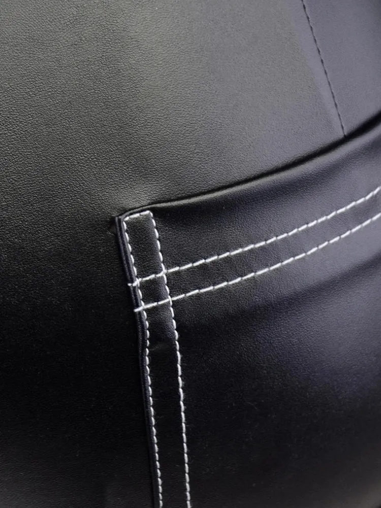 Y2K Faux Leather Skinny Pants