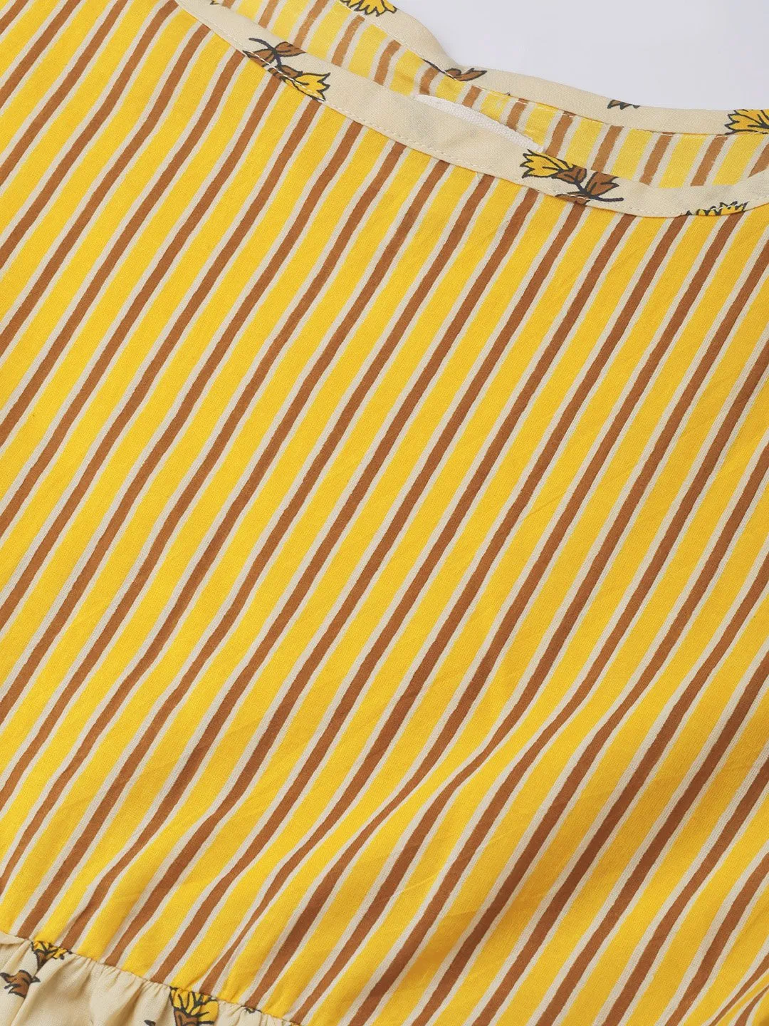 Yellow Stripes Peplum Top