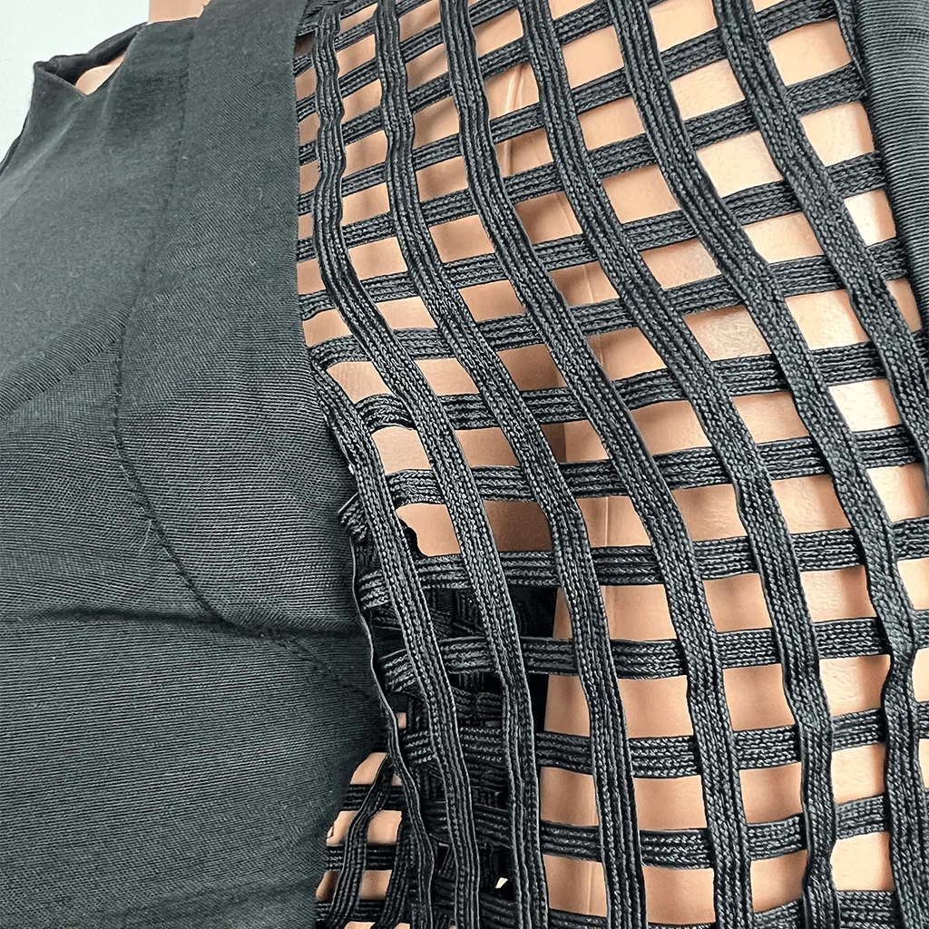 Zimmermann Black Lattice Long Sleeve Top