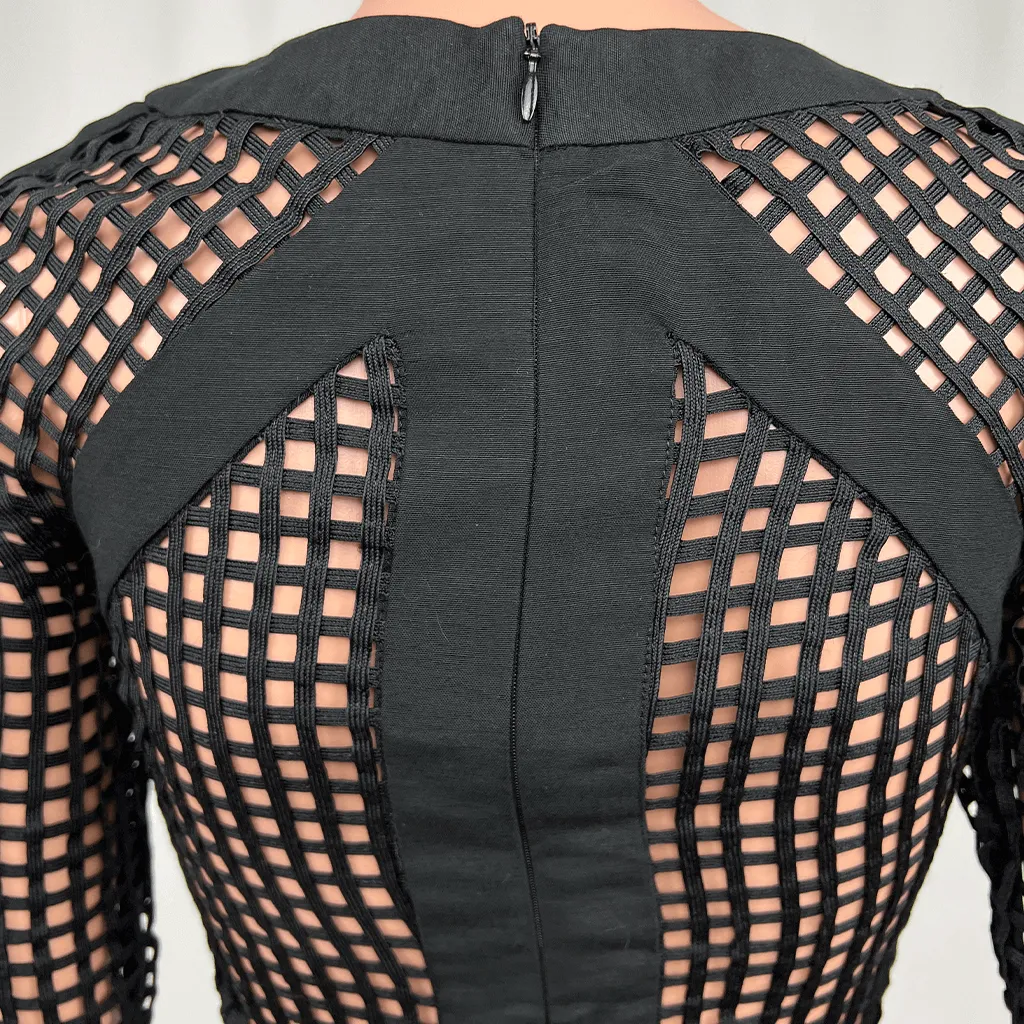 Zimmermann Black Lattice Long Sleeve Top