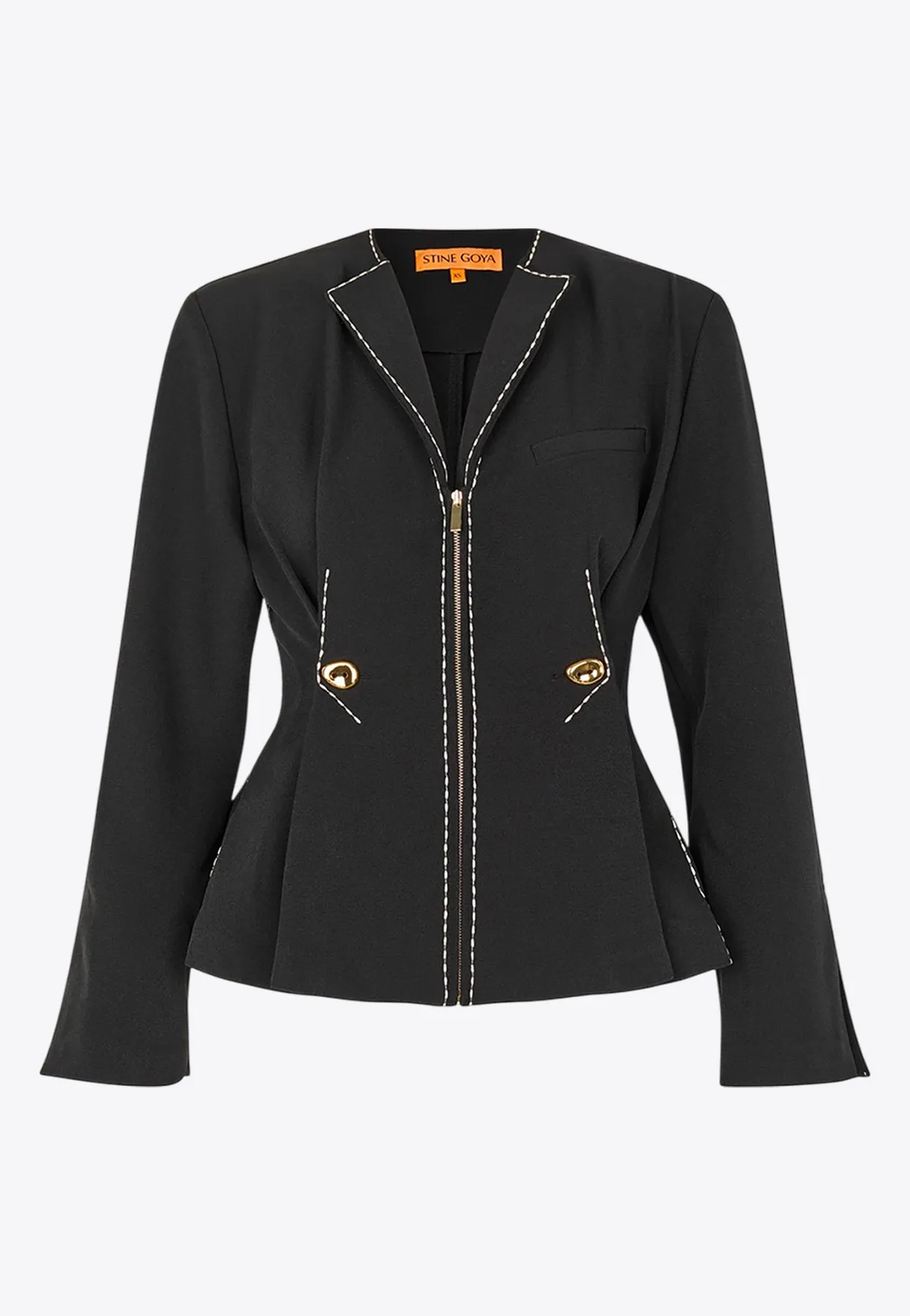 Zip-Up Jacket with Adjustable Waist