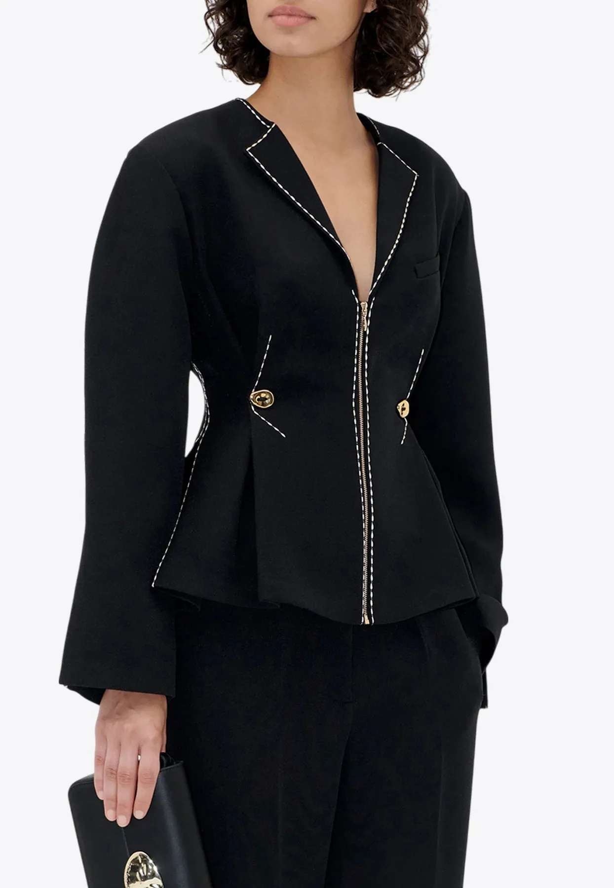 Zip-Up Jacket with Adjustable Waist